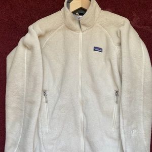 Patagonia Womens Fleece Zip Up in Off White Size Large